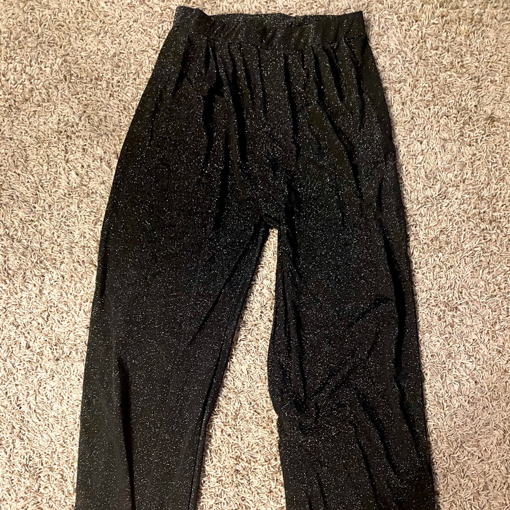 Metallic/Sparkle black high waisted pants